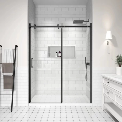 Belvero Black porta doccia scorrevole, 120x195cm, 6mm