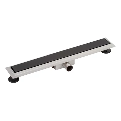 Granada canale di scarico doccia con vetro nero, 60 cm