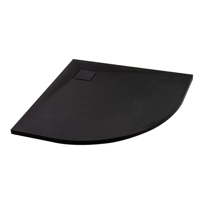 Cagliari Black 80x80x2,6 cm piatto doccia in SMC curvo con sifone
