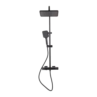Tulle Black set doccia, con miscelatore termostatico