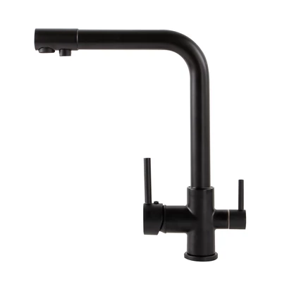 Portland Black rubinetto cucina 3 vie per depuratore d'acqua