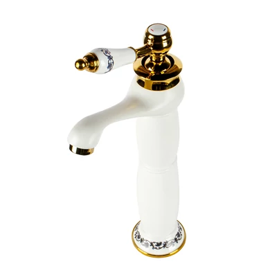 Izmir White & Gold miscelatore lavabo alto retrò