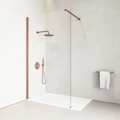 Walk-in Rose Gold parete doccia 80, 200cm, 8mm