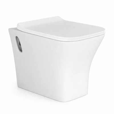 OSLO || vaso WC sospeso a cacciata con sedile slim, ceramica, bianco