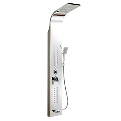 Merin Silver Duschpaneel, rostfreier Stahl