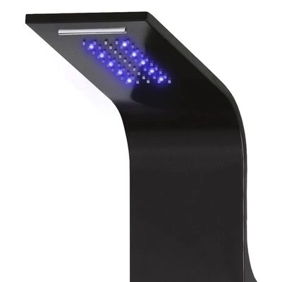 Verona BLACK Duschpaneel, rostfreier Stahl LED