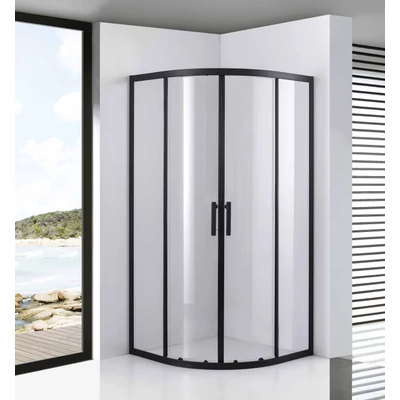 Avignon 6mm Black box doccia curvo 70*70 190cm