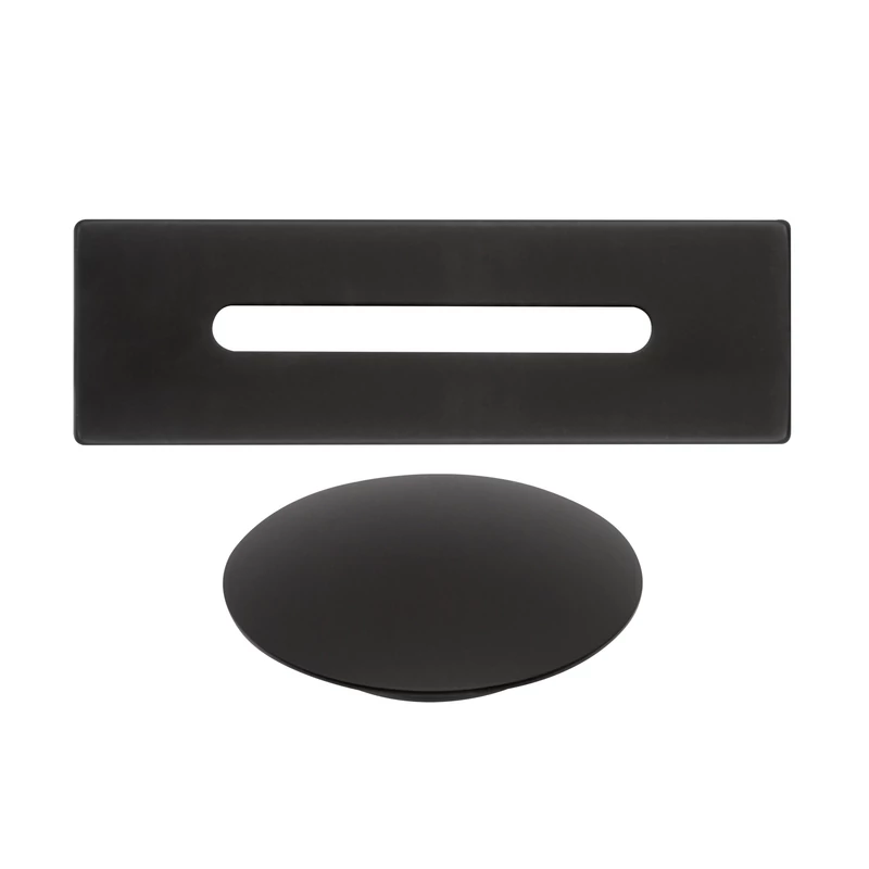 set copertura troppopieno e scarico in acciaio per vasca freestanding, black