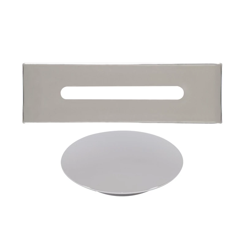 set copertura troppopieno e scarico in acciaio per vasca freestanding, silver