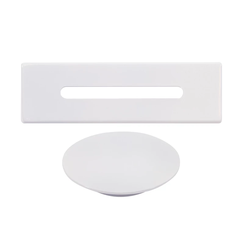set copertura troppopieno e scarico in acciaio per vasca freestanding, white