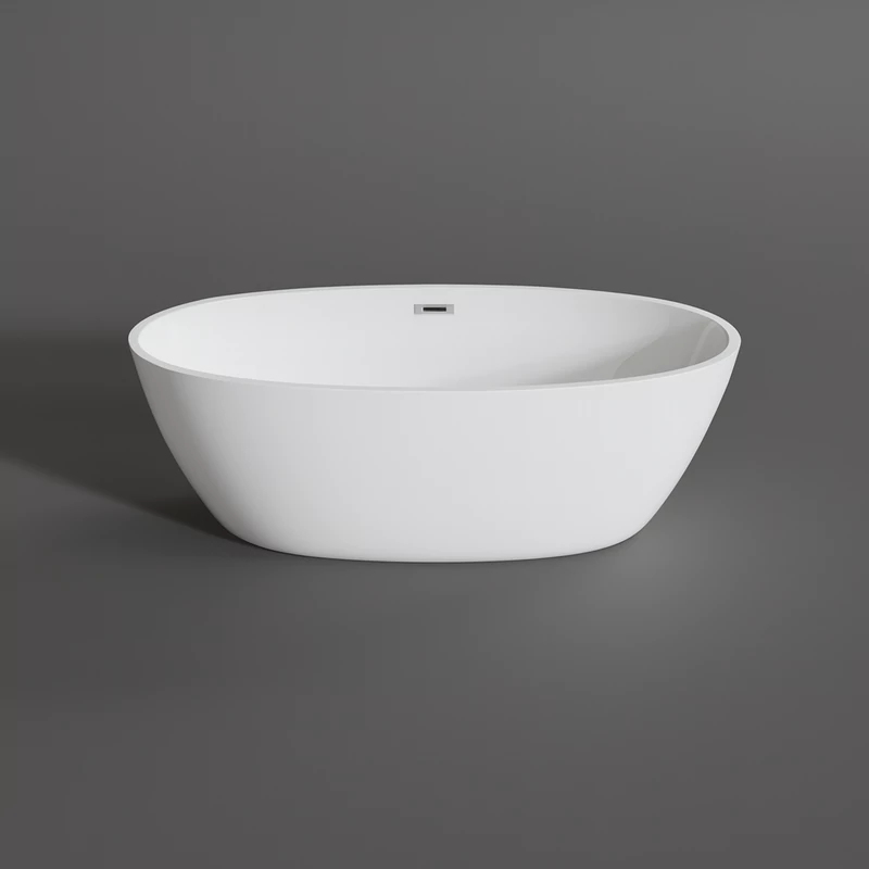OVAL vasca da bagno freestanding, bianco, 155x80x58 cm