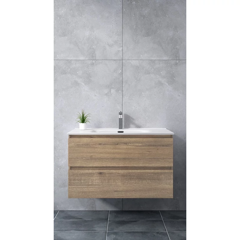 Catania Sonoma mobile bagno con lavabo 100cm