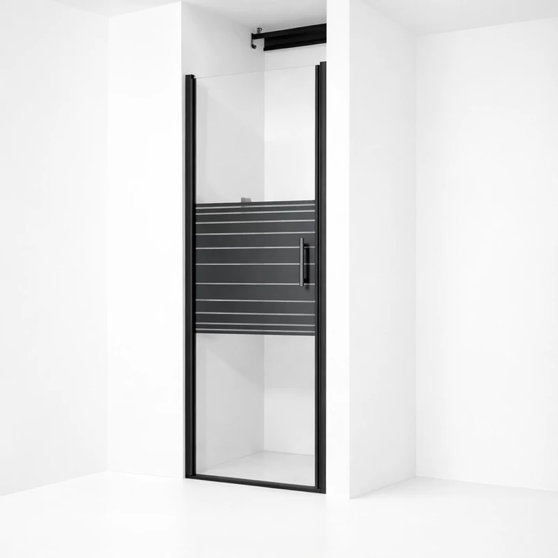 Madeira Black Pattern 80 porta doccia battente, 190cm, 6mm