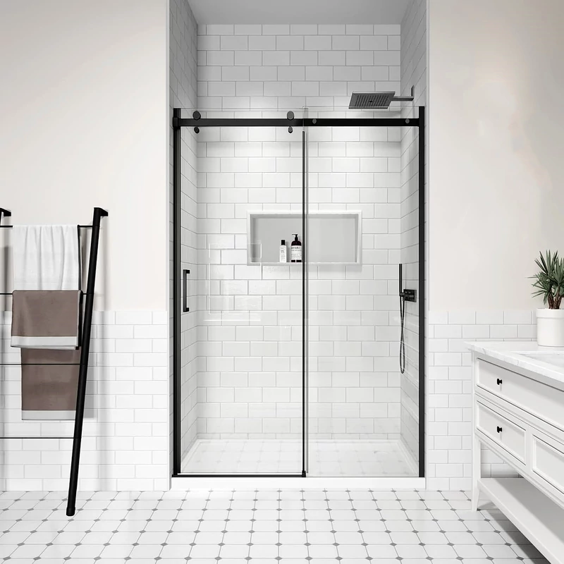 Milano Black porta doccia scorrevole, 120x195cm, 8mm