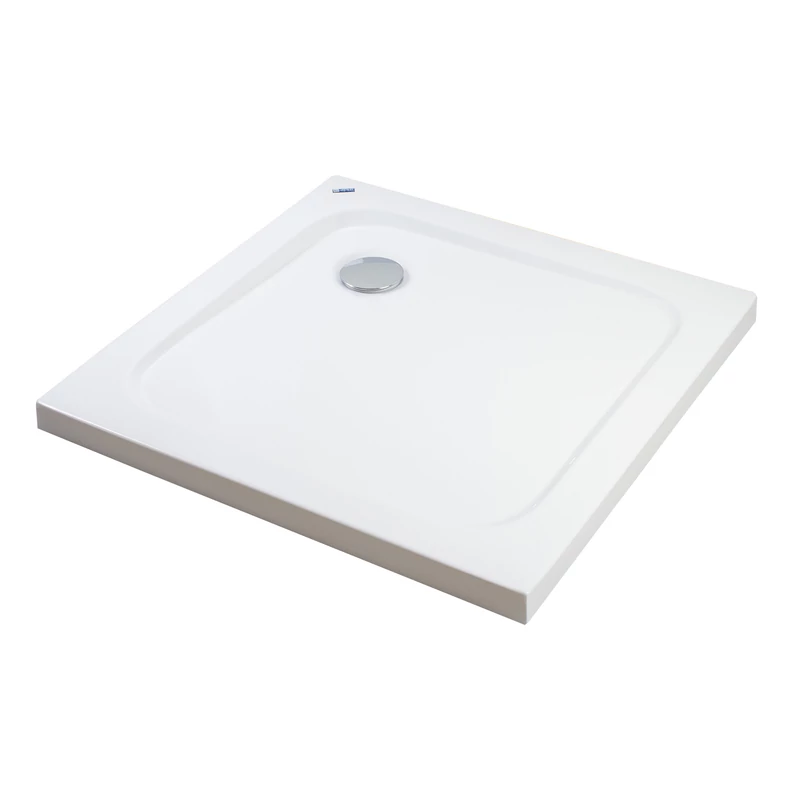 Coria 80x80x5 cm piatto doccia in acrilico quadrato con sifone