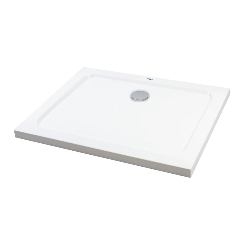 Coria 80x100x5 cm quadrato, piatto doccia in acrilico rettangolare con sifone