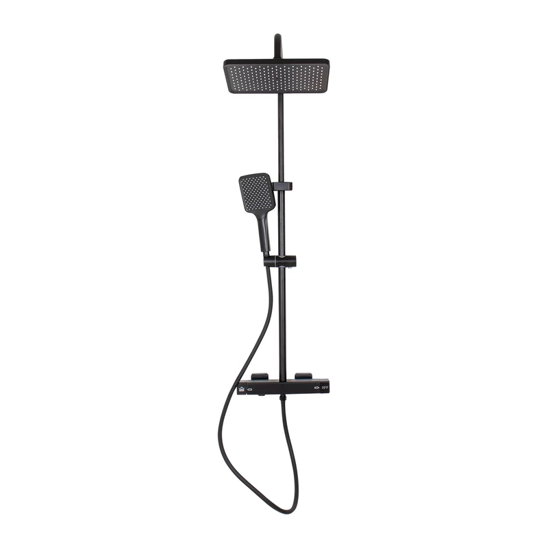 Tulle Black set doccia, con miscelatore termostatico