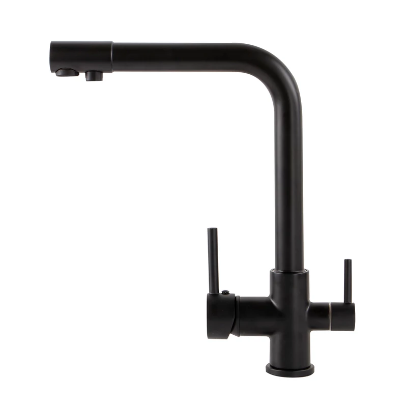 Portland Black rubinetto cucina 3 vie per depuratore d'acqua