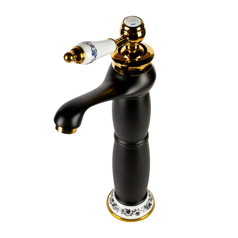 Izmir Black & Gold miscelatore lavabo alto retrò