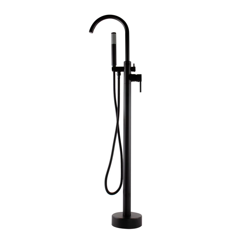 Korfu Black miscelatore freestanding per vasca