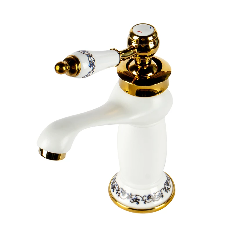 Izmir White & Gold miscelatore lavabo retrò