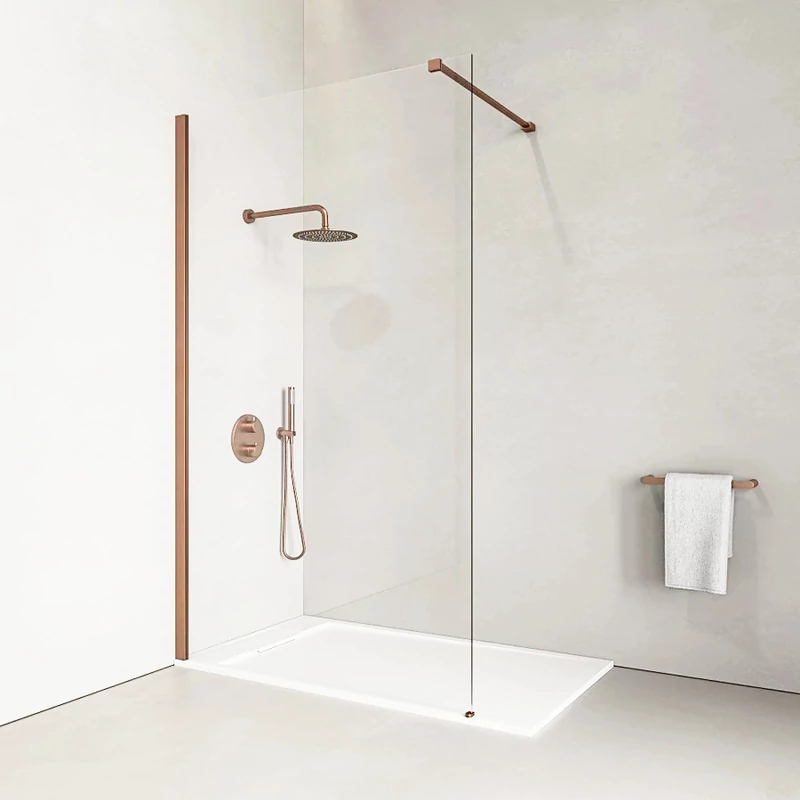 Walk-in Rose Gold parete doccia 80, 200cm, 8mm