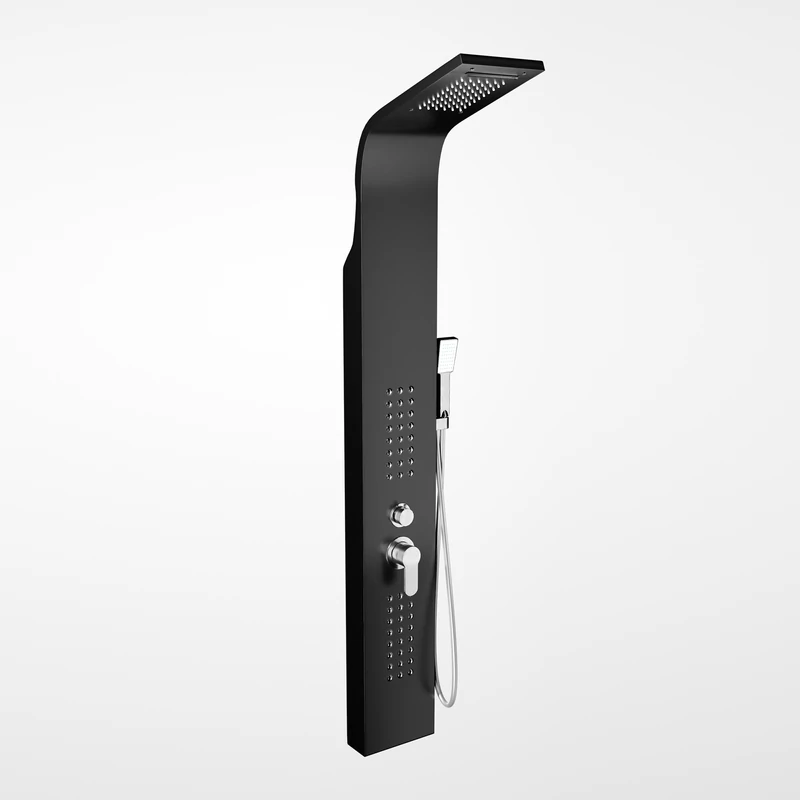 Alegre BLACK Duschpaneel, rostfreier Stahl