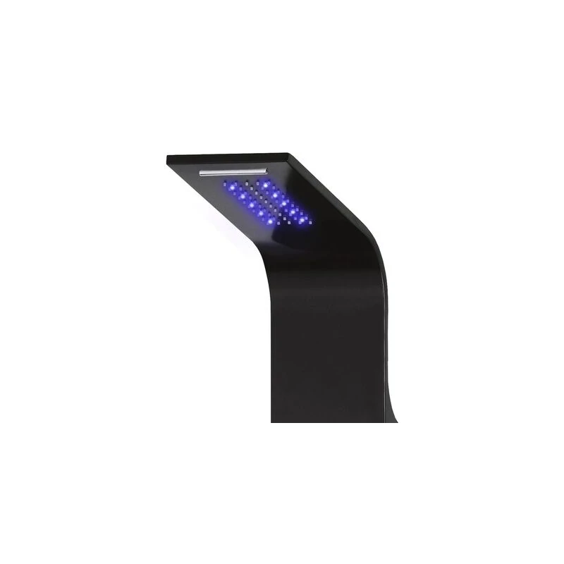 Verona BLACK Duschpaneel, rostfreier Stahl LED